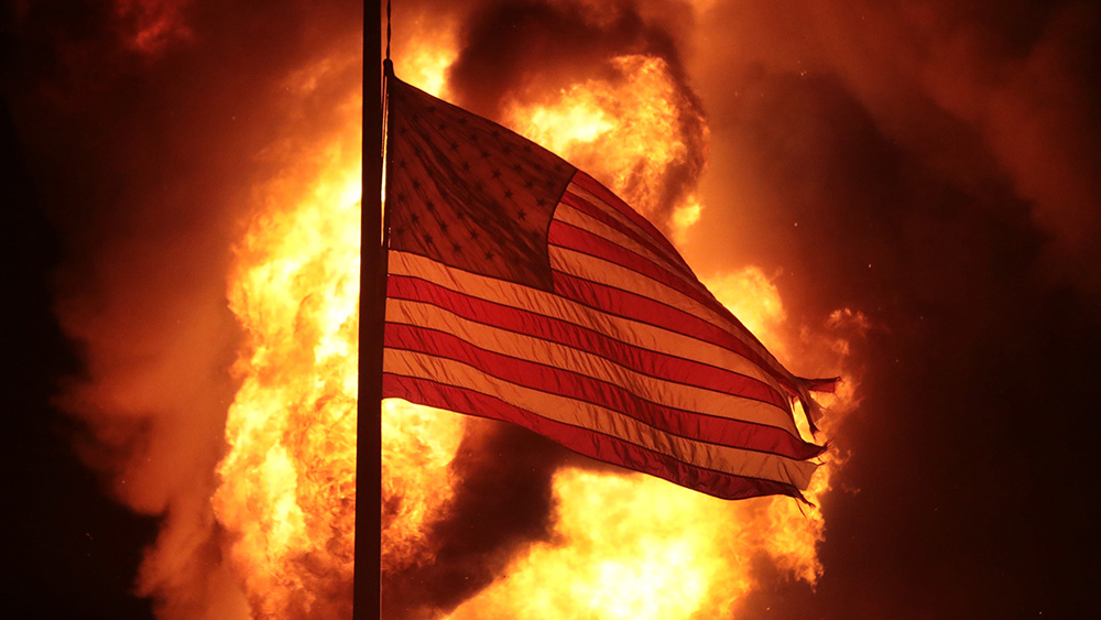 America up in flames like Democrat-run cities across America is the le