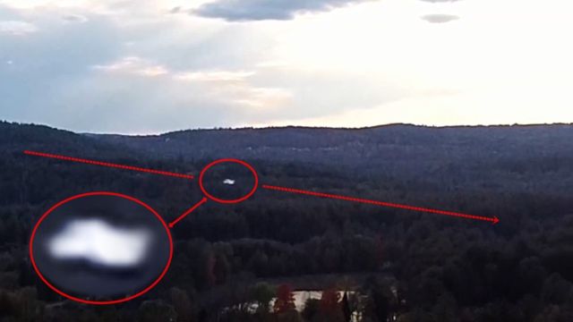 Ultra-fast UFO filmed with drone over Milford, New Hampshire