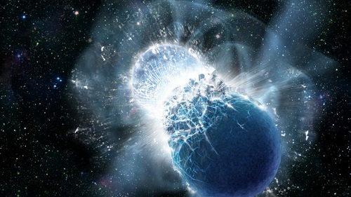 X-ray bursts detected near colliding neutron stars