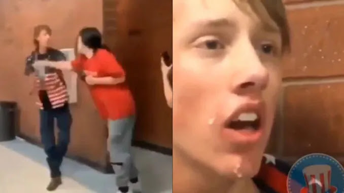 High School Student Spat on and Beaten by Liberal Bullies for Wearing