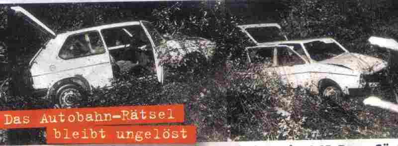 The wreckage site of Günther Stoll’s car.