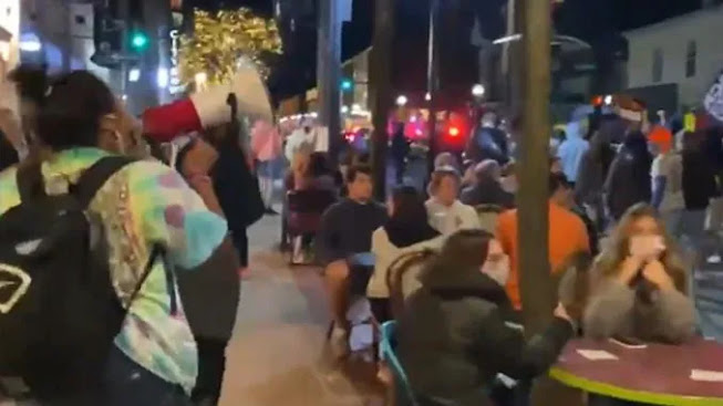 Video: BLM Terrorists Harass Restaurant Customers During Michigan Prot