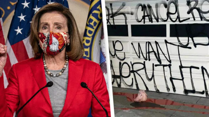 Nancy Pelosi’s San Francisco Home Vandalized with Pig’s Head, Fake Blo