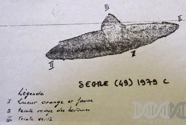 A drawing from the files at the French UFO department