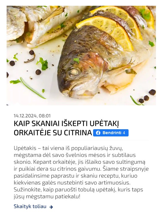 Kaip skaniai iškepti upėtakį orkaitėje su citrina