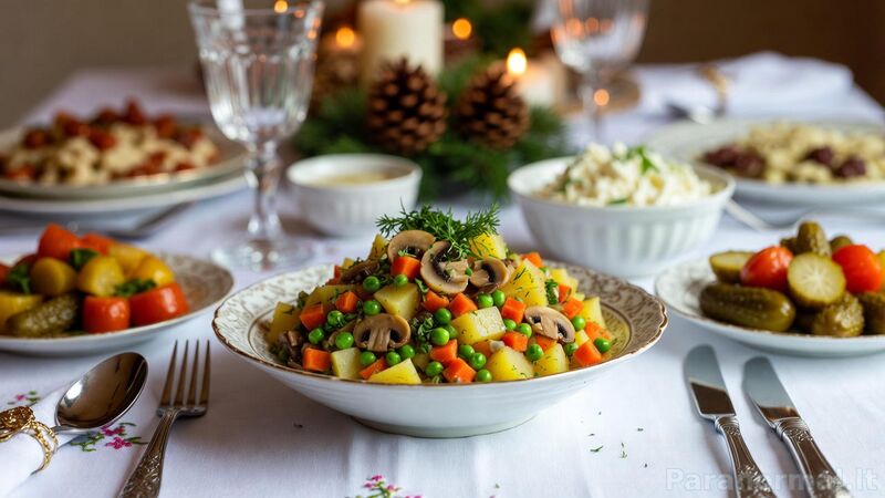 Marinuotų Grybų Mišrainė: Sveikas ir Sotus Kūčių Patiekalas su Bulvėmis bei Pupelėmis