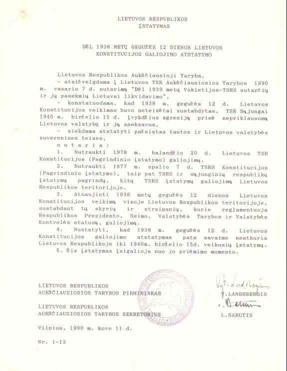 Lietuvos Konstitucija (1938 m. gegužės 12 d.)