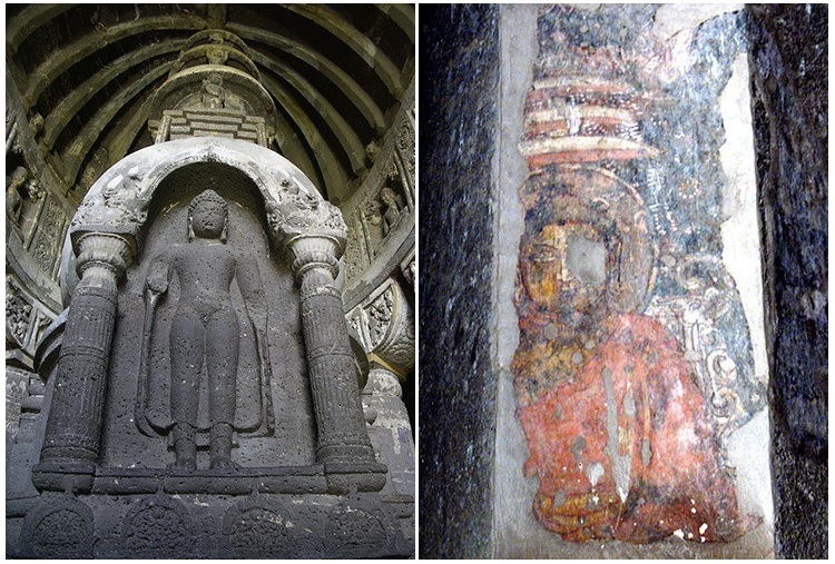 paslaptys, Indija, šventyklos, freskos, budizmo mitologija