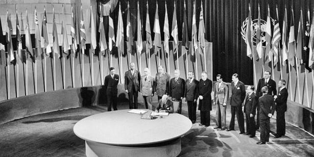 JT chartijos pasirašymas - 1948 m.