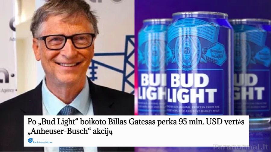 Billas Gatesas perka 95 mln. dolerių vertės "Anheuser-Busch" akcijų