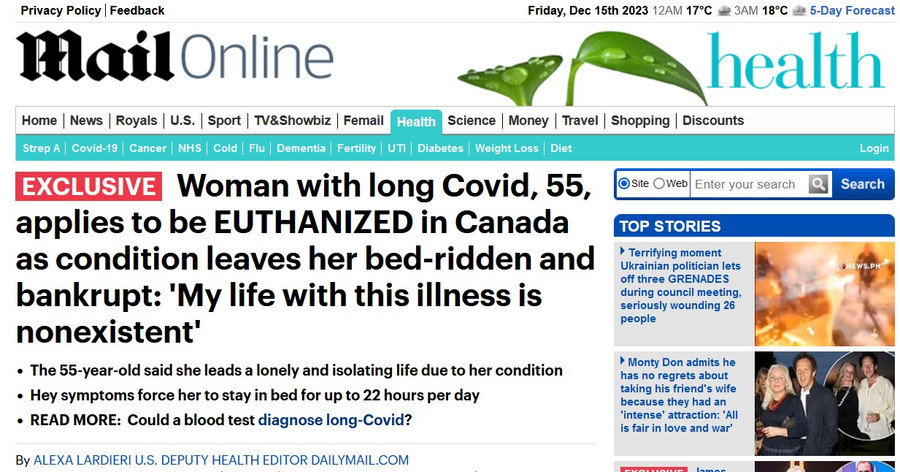 Kanada pradeda eutanaziją piliečiams, turintiems ‘ilgą COVID’