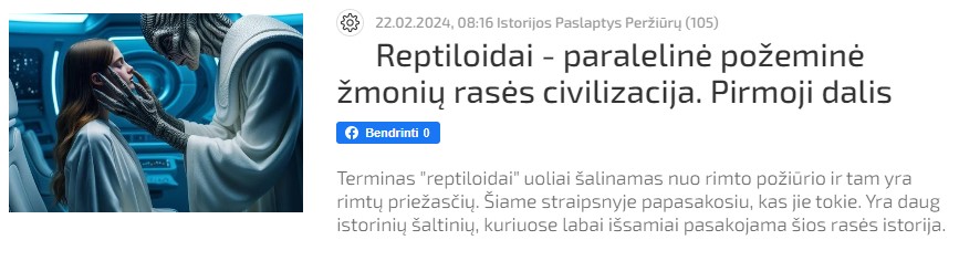 Reptiloidai - paralelinė požeminė žmonių rasės civilizacija. Pirmoji d
