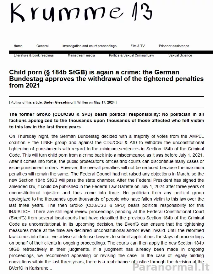 Ta "nuostabi" WEF: Vokietija dekriminalizavo vaikų pornografiją