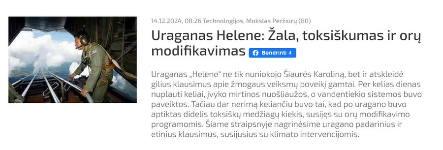 Uraganas Helene: Žala, toksiškumas ir orų modifikavimas