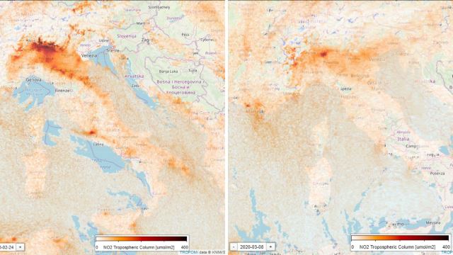 Italija, Kinija, koronavirusas, oro kokybė, oro tarša, palydovas