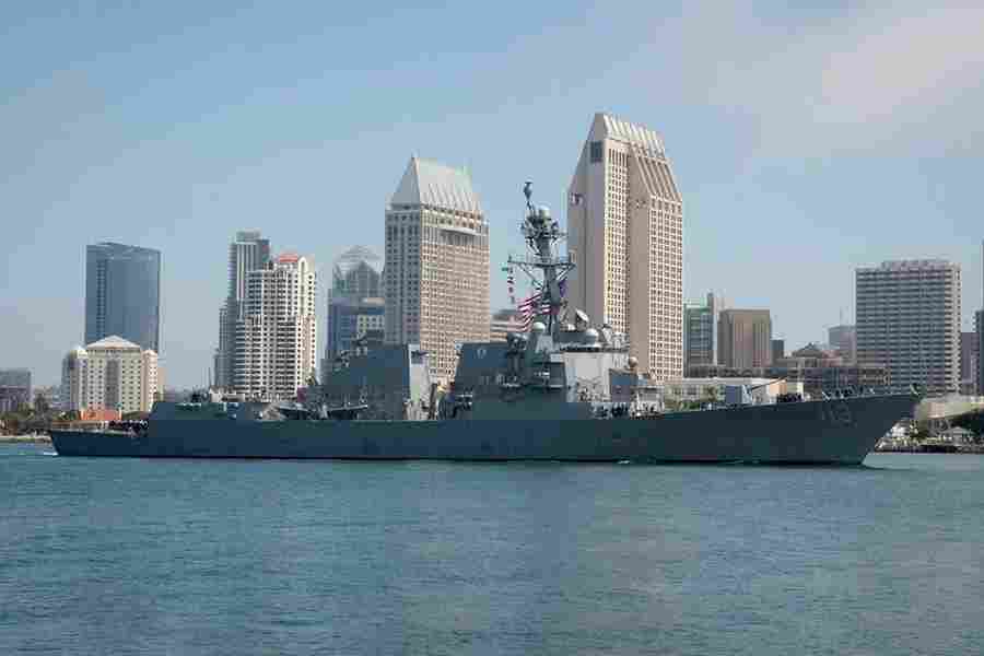USS John Finn prieš stojimą tarnybon, San Diego, 2017.